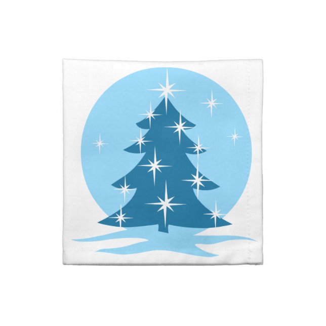 Blue Christmas Napkins Personalized Blue Holiday (Quarter Fold)
