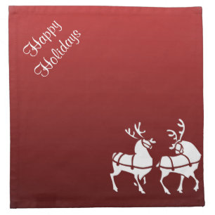 Blue Christmas Napkins Personalized Red Holiday
