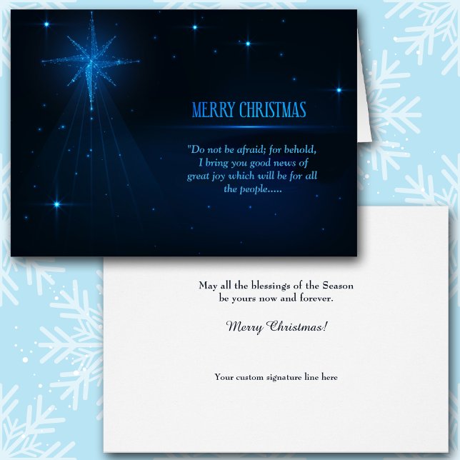 Blue Christmas Night Bethlehem Star Cards (Creator Uploaded)