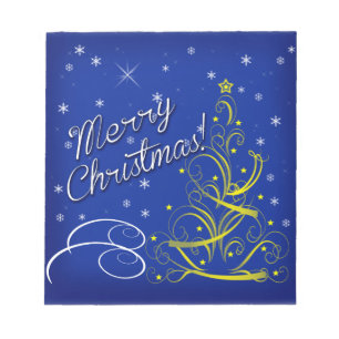Blue Christmas Notepad