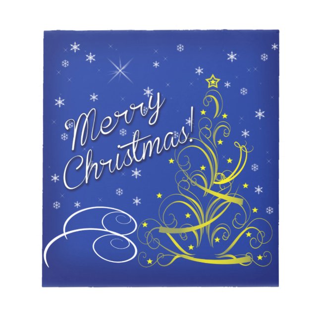 Blue Christmas Notepad (Front)