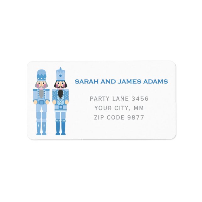 BLUE CHRISTMAS NUTCRACKER ADDRESS STICKER (Front)
