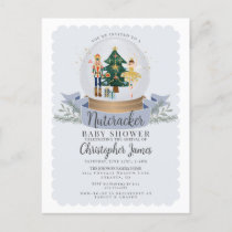 Blue Christmas Nutcracker boy baby shower invite