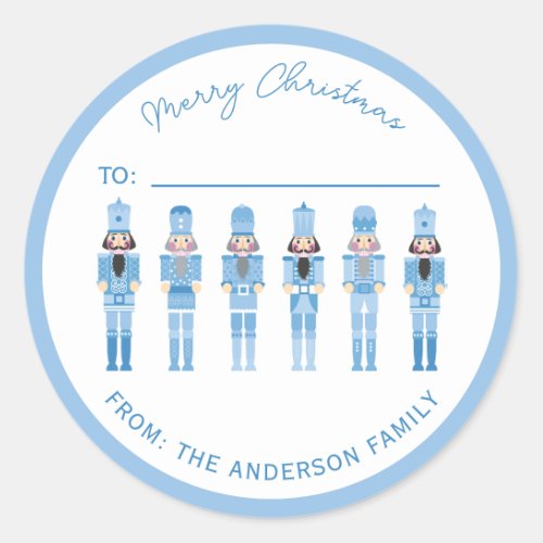 BLUE CHRISTMAS NUTCRACKER GIFT STICKER