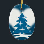 Blue Christmas Ornament Personalized Winter Decor<br><div class="desc">Blue Christmas Ornaments Personalized Holiday Snow Covered Trees Classic Winter Decorations Beautiful Peace Joy Custom Christmas Gifts Hanukkah Neutral Holiday Decorations Your Name Here Keepsakes & Winter Wonderland Gifts for Friend Family Men Women Kids Home & Office Customizable Blue Christmas Ornaments Stylish Nondenominational Holiday Decorations Personalized Holiday Greetings Christmas /...</div>