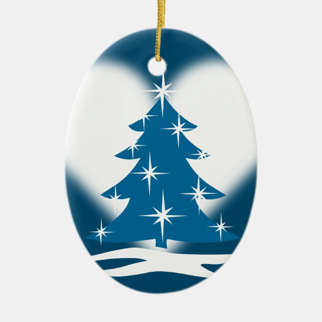 Blue Christmas Ornament Personalized Winter Decor (Front)