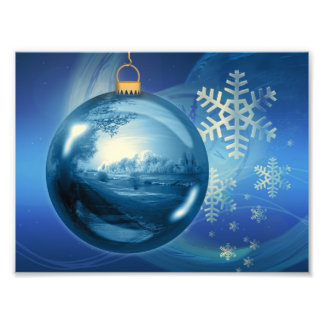 Blue Christmas Ornament Photo Print