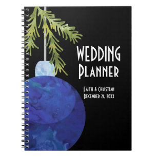 Blue Christmas Ornament, Wedding Planner Notebook