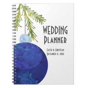 Blue Christmas Ornament, Wedding Planner Notebook