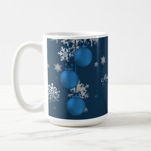 Blue Christmas Ornaments Mug