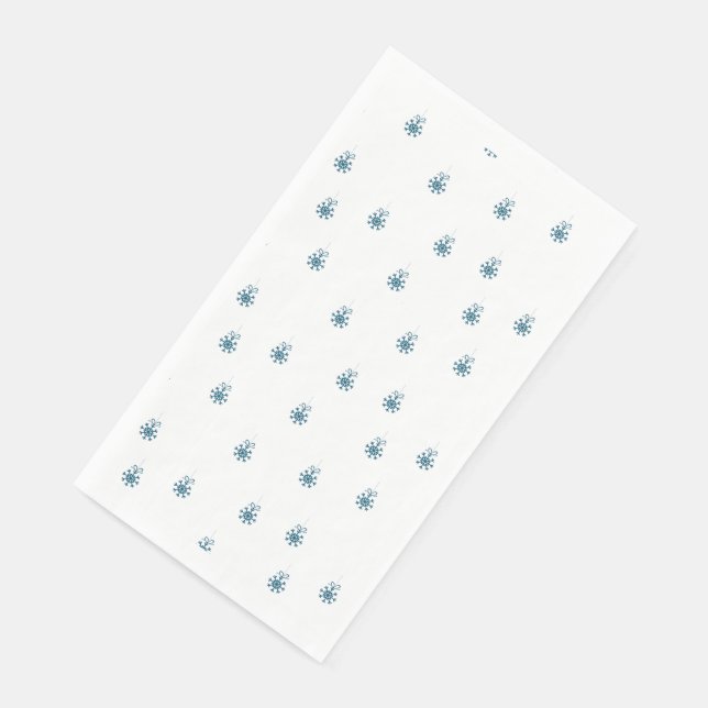 Blue Christmas Paper Guest Towels (Corner)