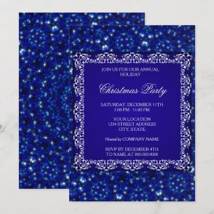 Blue Christmas Party Holiday Invitation