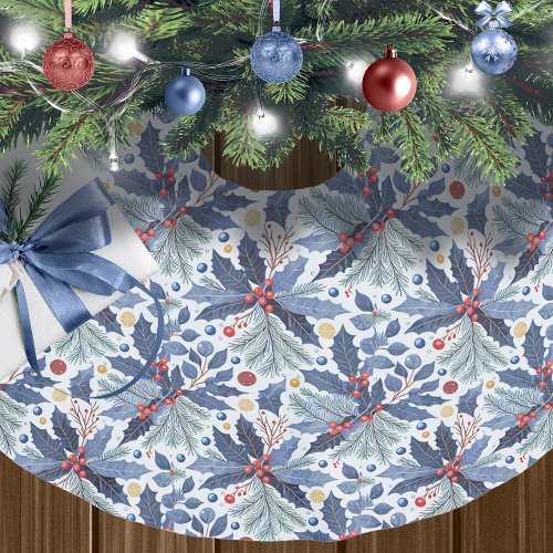 Blue Christmas Pattern17 ID1009 Brushed Polyester Tree Skirt