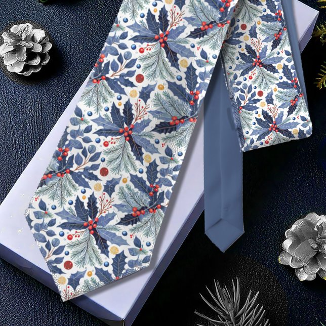 Blue Christmas Pattern#17 ID1009 Neck Tie (Creator Uploaded)