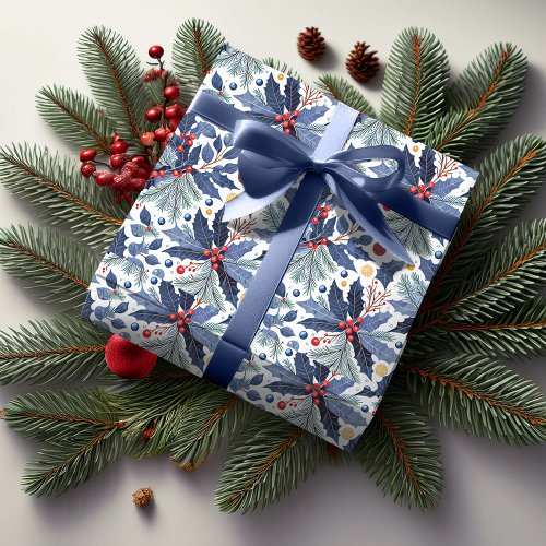 Blue Christmas Pattern17 ID1009 Wrapping Paper