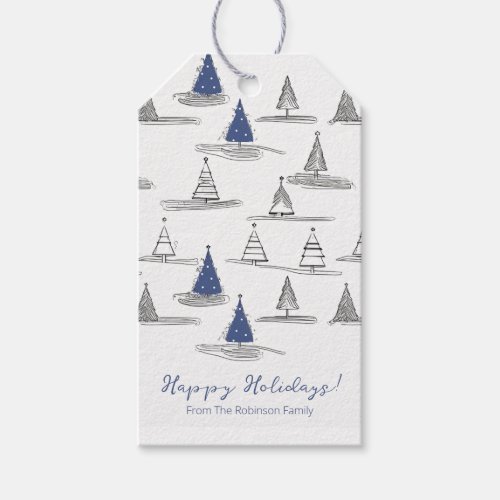 Blue Christmas Pattern5 ID1009 Gift Tags