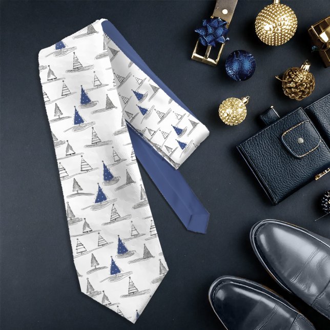 Blue Christmas Pattern#5 ID1009 Neck Tie (Creator Uploaded)