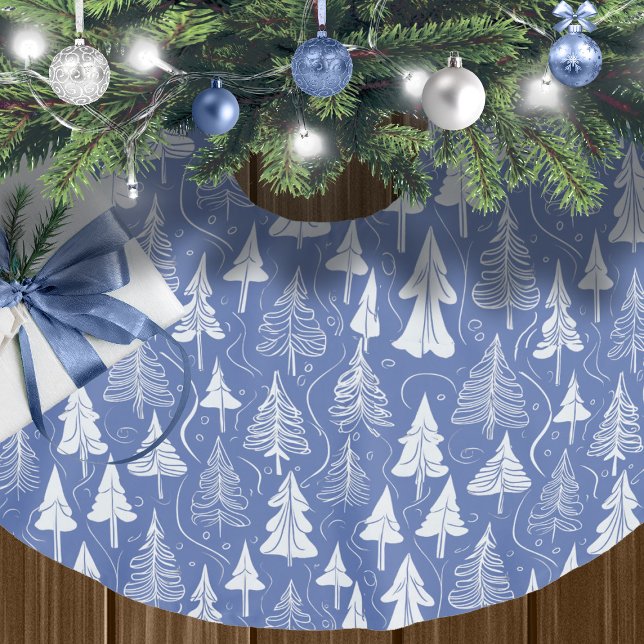 Blue Christmas Pattern#6 ID1009 Brushed Polyester Tree Skirt (Creator Uploaded)