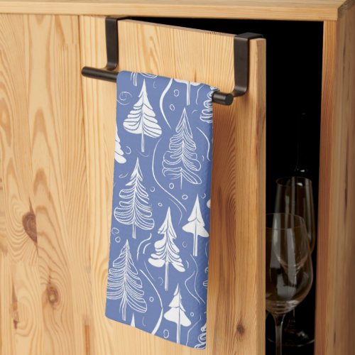 Blue Christmas Pattern6 ID1009 Kitchen Towel