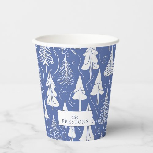 Blue Christmas Pattern6 ID1009 Paper Cups