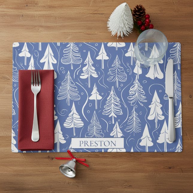 Blue Christmas Pattern#6 ID1009 Placemat (Creator Uploaded)
