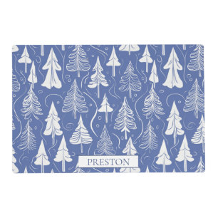 Blue Christmas Pattern#6 ID1009 Placemat