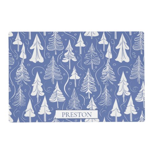 Blue Christmas Pattern6 ID1009 Placemat