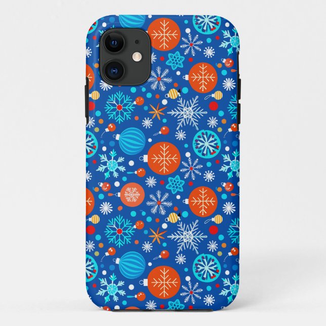 Blue christmas pattern Case-Mate iPhone case (Back)