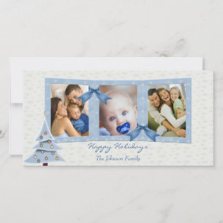 Blue Christmas Photo Card