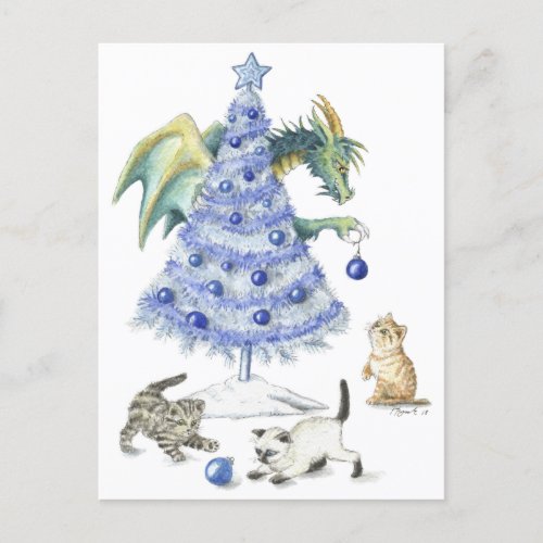 Blue Christmas postcard