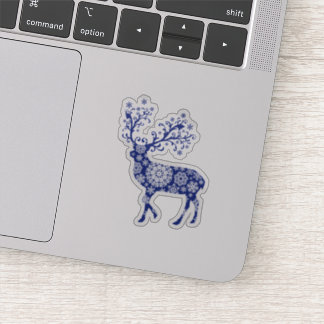 Blue Christmas reindeer Sticker