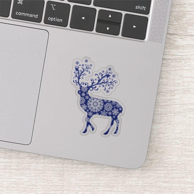 Blue Christmas reindeer Sticker (Detail)