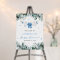 Blue Christmas Santa Baby Baby Shower Welcome Sign