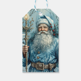 Blue Christmas Santa Claus Gift Tags