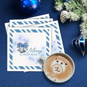 Blue Christmas Silver Bells Napkins