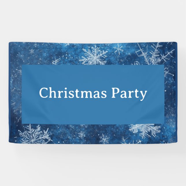 Blue Christmas Snowflake  Banner (Horizontal)