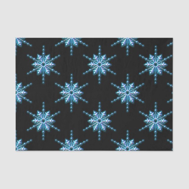 Blue Christmas Snowflake Tissue Paper (Front)