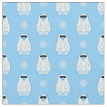 blue christmas snowflakes polar bear fabric
