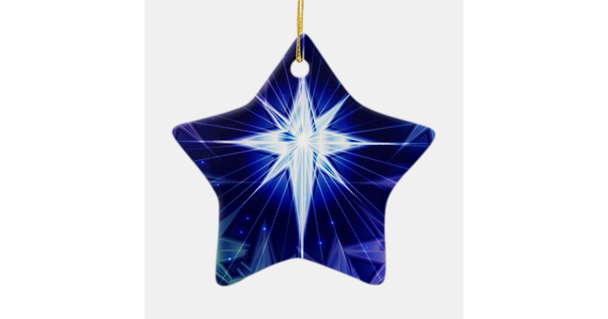 Blue Christmas star Ornament  Zazzle.com