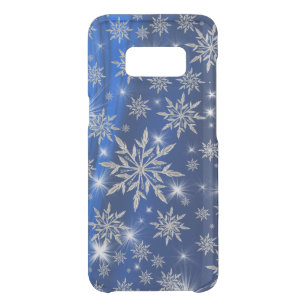 Blue Christmas stars with white ice crystal Uncommon Samsung Galaxy S8 Case