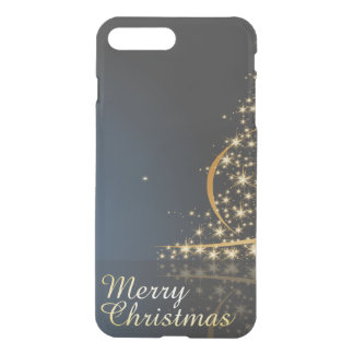 Blue Christmas Theme with golden Christmas Tree iPhone 8 Plus/7 Plus Case