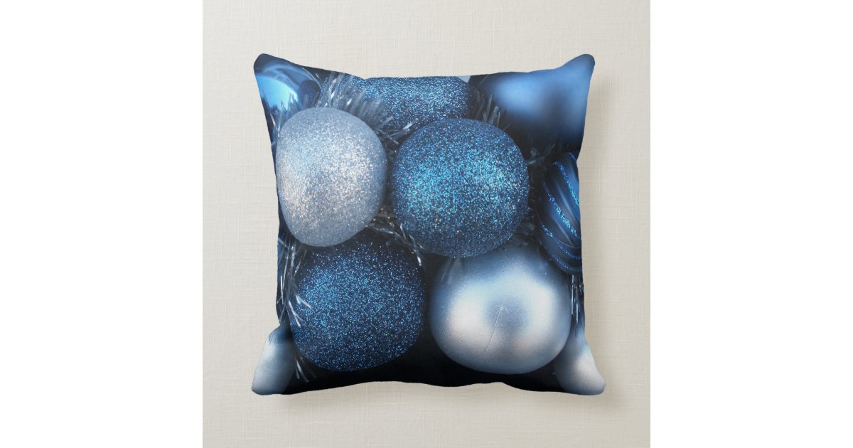Blue Christmas Throw Pillow Zazzle