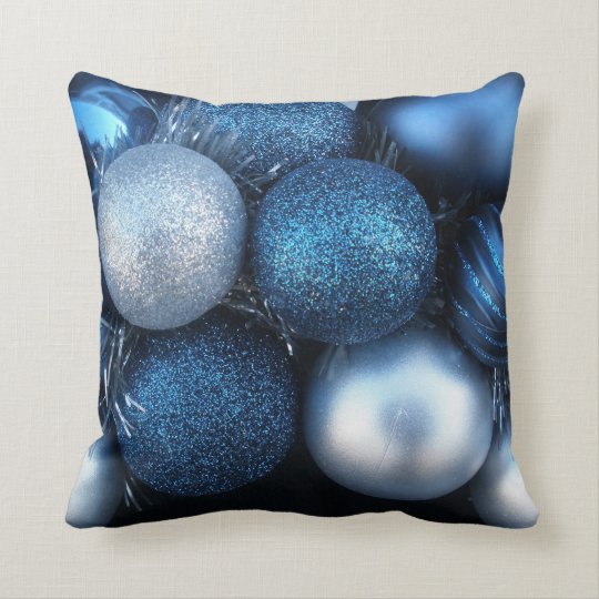 Blue Christmas Throw Pillow Zazzle