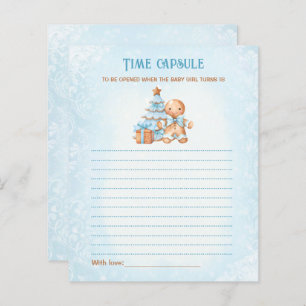 Blue Christmas Time Capsule Card Boy Baby Shower
