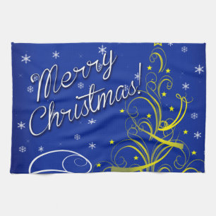 Blue Christmas Towel