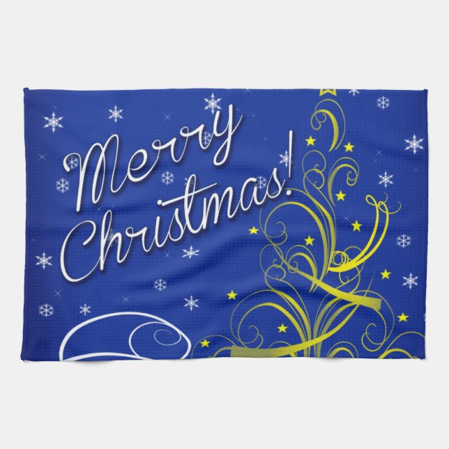Blue Christmas Towel (Horizontal)