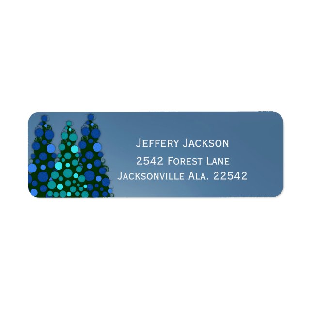 Blue Christmas Tree Address Labels (Front)