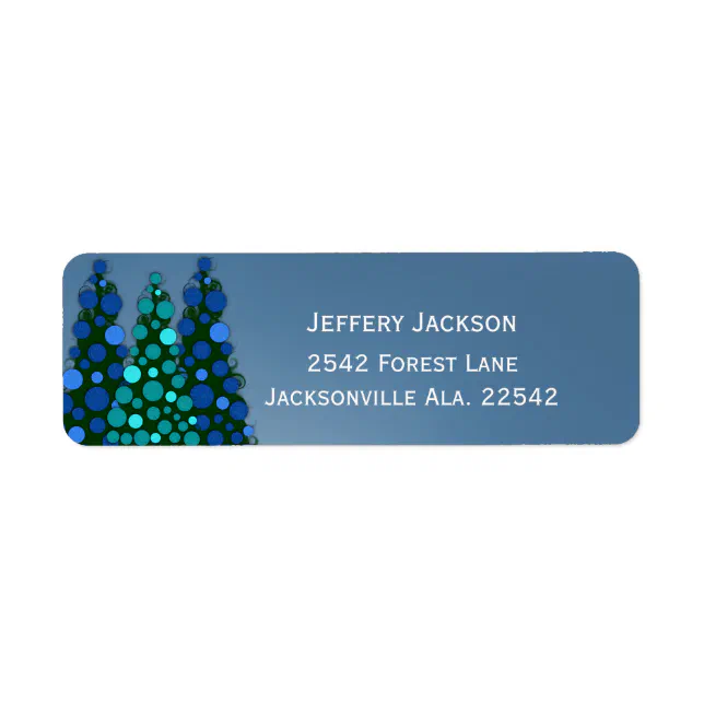 Blue Christmas Tree Address Labels Zazzle