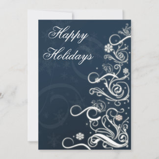 blue Christmas Tree Business Holiday Greetings Card