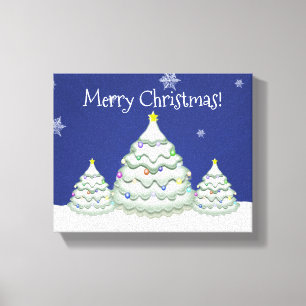 Blue Christmas Tree Canvas Print